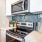 blue kitchen backsplash